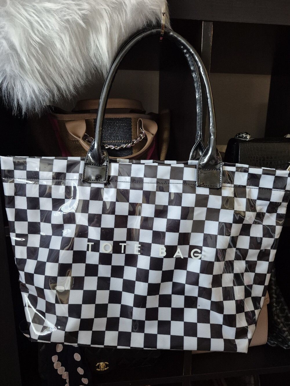 Desinger Inspired  Black & White Checkerboard Bag